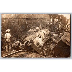 Canadian Pacific Railway Train Wreck Postcard Near Bellows Falls, VT #1592